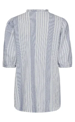 Clearance Bluse - Nollie - Brilliant White w. Deep Ultrama Bluser
