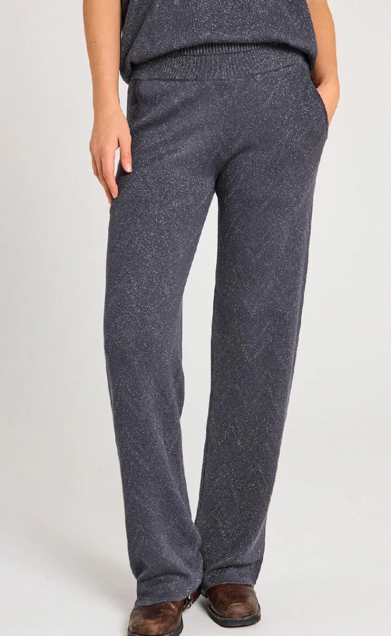 Discount Bukser - Anilux - Gray Pinetripe W. Gunmetal Bukser & Jeans