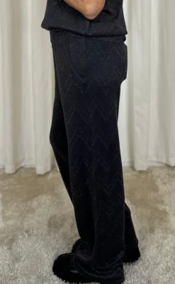 Discount Bukser - Anilux - Gray Pinetripe W. Gunmetal Bukser & Jeans