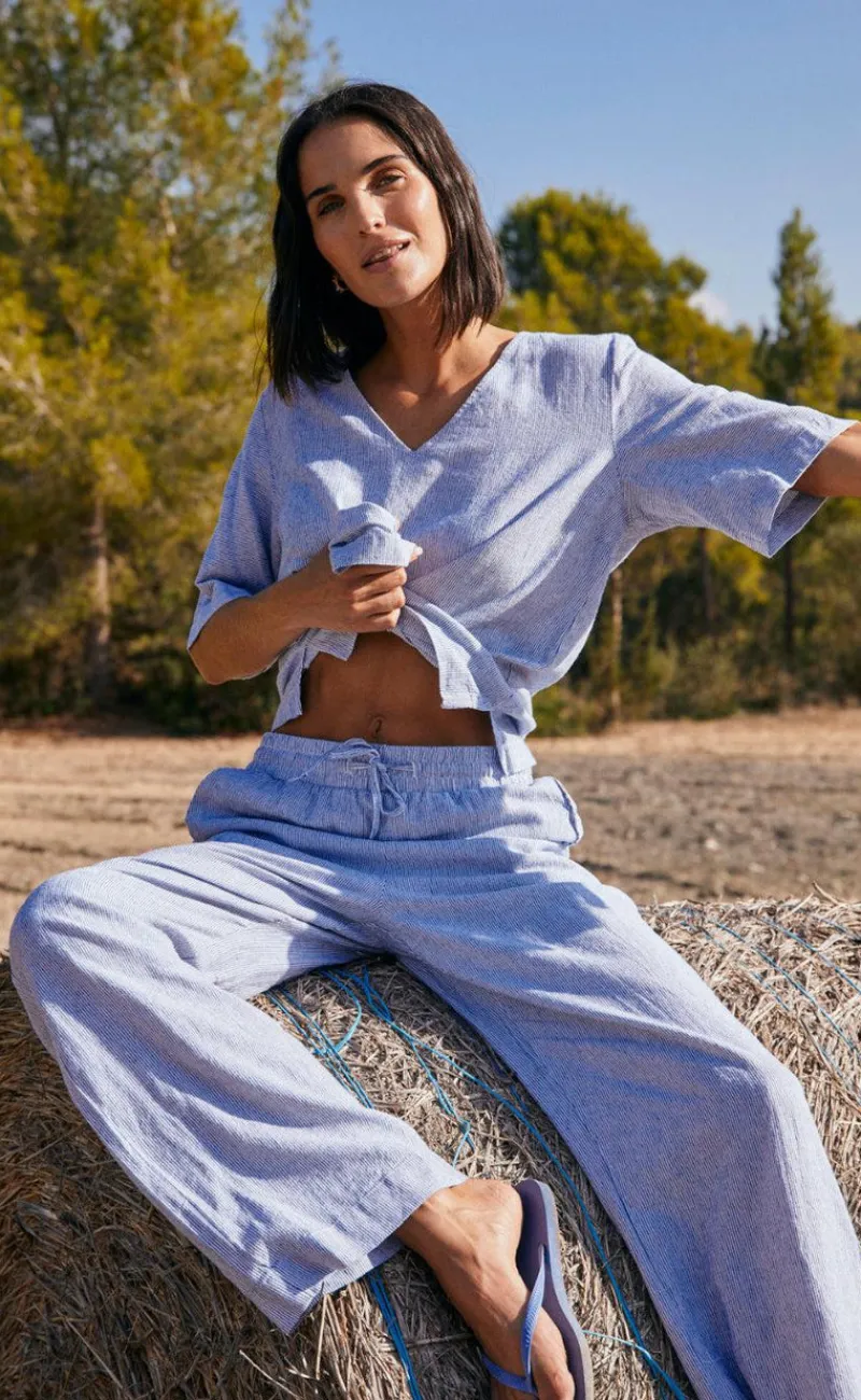 New Bukser - Lava - Off White w. Nebulas Blue Bukser & Jeans