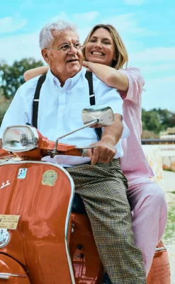 Outlet Bukser - Lava  - Off White w. Fuchsia Pink Bukser & Jeans