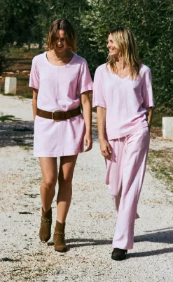 Outlet Bukser - Lava  - Off White w. Fuchsia Pink Bukser & Jeans