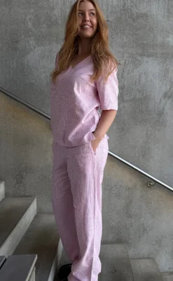 Outlet Bukser - Lava  - Off White w. Fuchsia Pink Bukser & Jeans