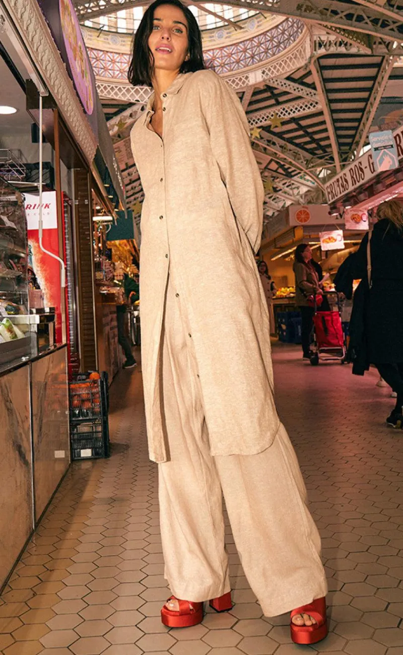 New Bukser - Lava - Sand Melange Bukser & Jeans