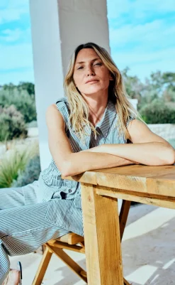 Online Bukser - Mella - Star Off-white w. Navy Blazer Bukser & Jeans|Blazere & Indejakker