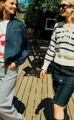 Online Bukser - Mella - Star Off-white w. Navy Blazer Bukser & Jeans|Blazere & Indejakker