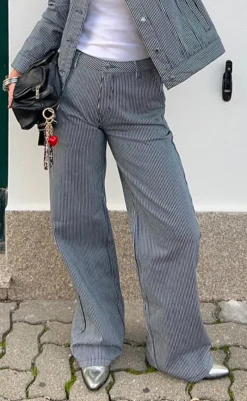 Outlet Bukser - Melly - Off-white w. Navy Blazer Bukser & Jeans|Blazere & Indejakker