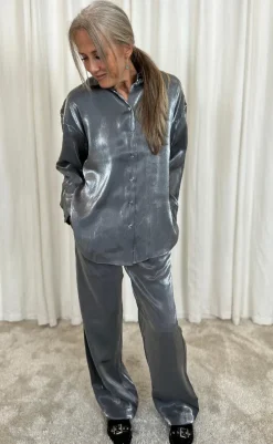 Clearance Bukser - Naron - Gray Pinstripe Bukser & Jeans