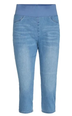 Online Bukser - Shantal Capri Denim - Light Blue Denim Bukser & Jeans