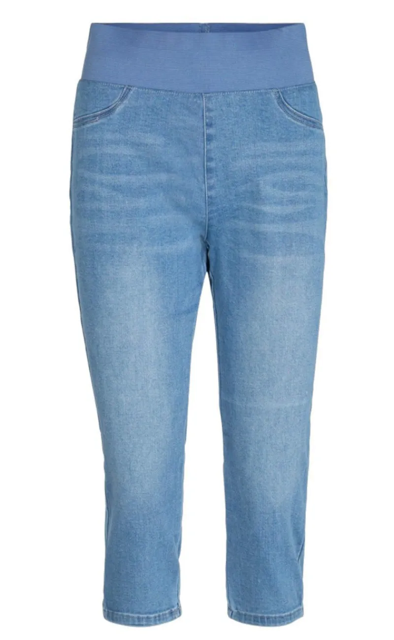 Online Bukser - Shantal Capri Denim - Light Blue Denim Bukser & Jeans
