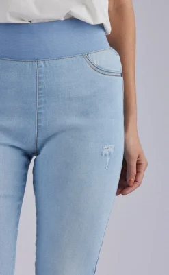 Outlet Bukser - Shantal Ankle Broken - Bleached Blue Denim Bukser & Jeans