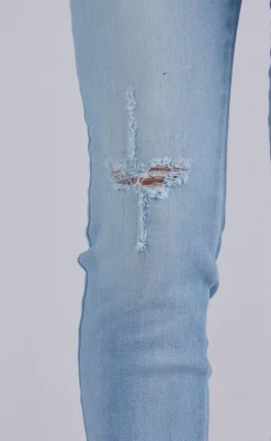 Outlet Bukser - Shantal Ankle Broken - Bleached Blue Denim Bukser & Jeans