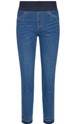 Outlet Bukser - Shantal Ankle Raw - Medium Blue Denim Bukser & Jeans