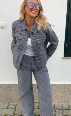 Online Jakke - Melly - Off-white w. Navy Blazer Blazere & Indejakker|Jakker & Frakker