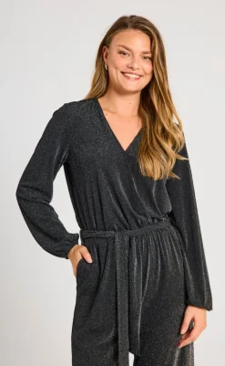 Outlet Jumpsuit - Glitto - Black W. Silver Buksedragter