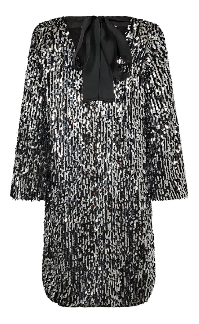 Clearance Kjole - Eve - Silver w. Black Kjoler