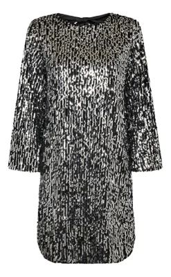 Clearance Kjole - Eve - Silver w. Black Kjoler