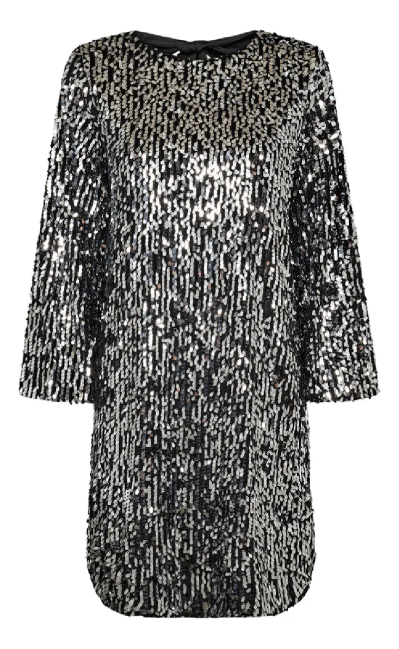 Clearance Kjole - Eve - Silver w. Black Kjoler