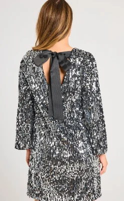 Clearance Kjole - Eve - Silver w. Black Kjoler