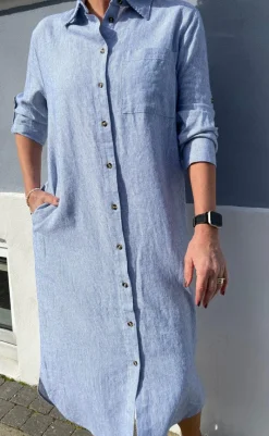 Discount Kjole - Lava - Off White w. Nebulas Blue Kjoler