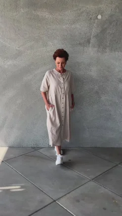 Clearance Kjole - Lava - Sand Melange w. Star Off-white Kjoler