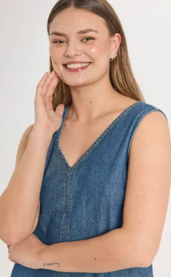 Clearance Kjole - Lisea 207090 - Medium Blue Denim Kjoler