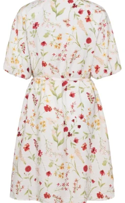 Discount Kjole - Mele - Brilliant White w. Hot Coral Kjoler