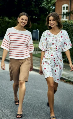 Discount Kjole - Mele - Brilliant White w. Hot Coral Kjoler