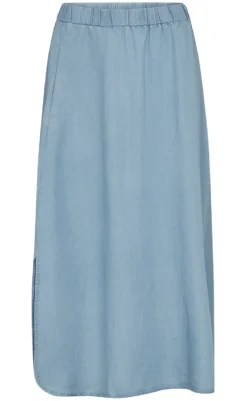 Discount Nederdel - Carly - Light Blue Denim Nederdele