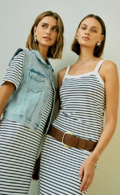 Clearance Nederdel - Zia - Brilliant White w. Navy Blazer Nederdele|Blazere & Indejakker