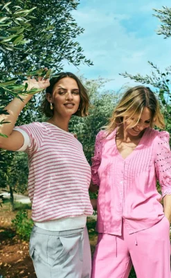 Hot Pullover - Dodo - Star Off-white w. Fuchsia Pink Striktrøjer & Sweat