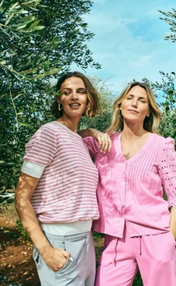 Hot Pullover - Dodo - Star Off-white w. Fuchsia Pink Striktrøjer & Sweat