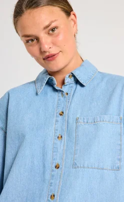 Discount Skjorte - Lisea - Light Blue Denim Skjorter
