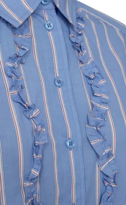 Online Skjorte - Sirana - Chambray Blue w. Star Off-white Skjorter