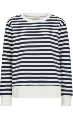 Outlet Striktrøje - Fiffi - Off-white w- Navy Blazer Striktrøjer & Sweat|Blazere & Indejakker