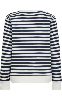 Outlet Striktrøje - Fiffi - Off-white w- Navy Blazer Striktrøjer & Sweat|Blazere & Indejakker