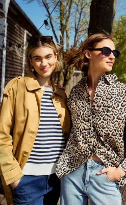 Outlet Striktrøje - Fiffi - Off-white w- Navy Blazer Striktrøjer & Sweat|Blazere & Indejakker