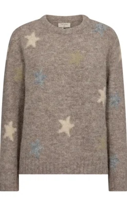 Striktrøje - Louisa - Silver Mink Melange w. Moonbeam Melange Striktrøjer & Sweat