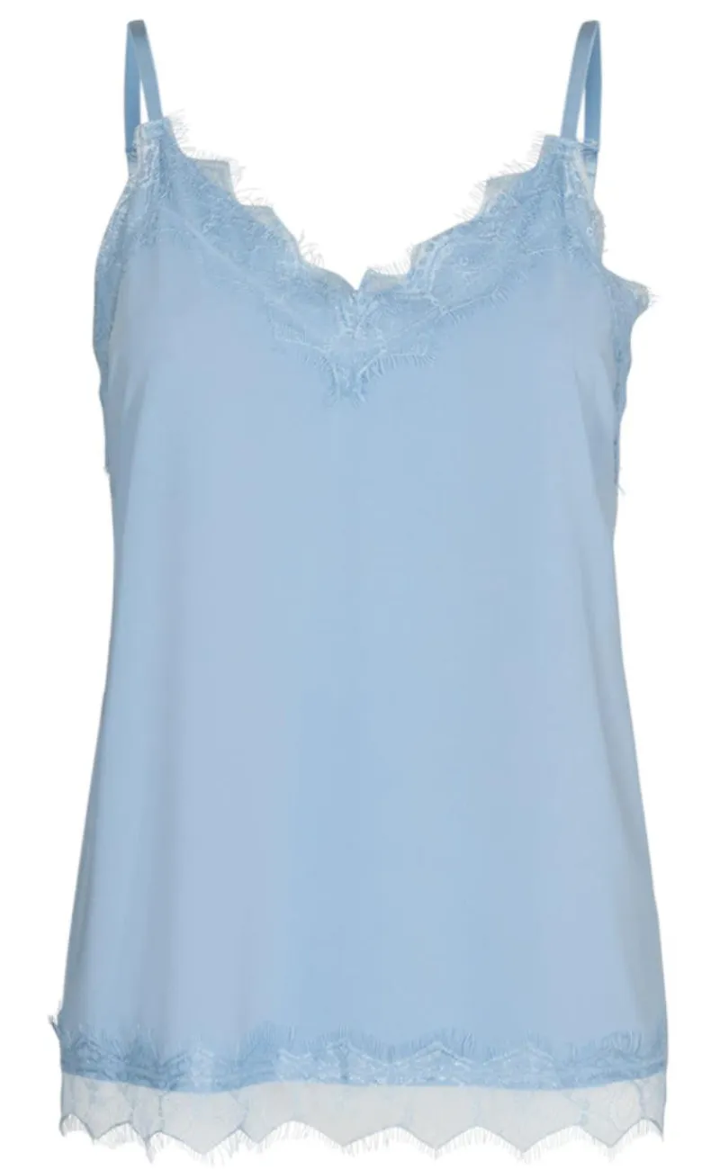 Top - Bicco Strap - Chambray Blue T-shirts & Toppe