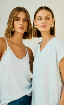 Best Top - Renna - Light Blue Denim T-shirts & Toppe