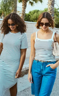 Discount Top - Zia - Brilliant White w. Navy Blazer T-shirts & Toppe|Blazere & Indejakker