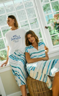 Online T-shirt - Fenjal - Brilliant White w. Deep Ultrama T-shirts & Toppe