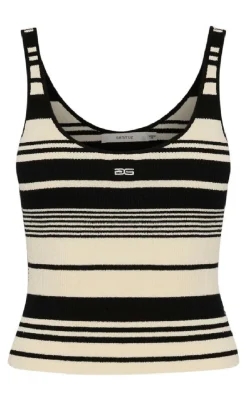 Best Top - Stela - Black/Birch striped T-shirts & Toppe
