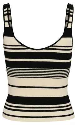 Best Top - Stela - Black/Birch striped T-shirts & Toppe