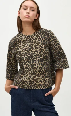 Hot Gloabl Funk Top - Ava-G - Leopard Mist T-shirts & Toppe
