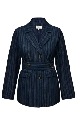 Discount Blazer - Winiea-G - Yullo Stripe Blazere & Indejakker