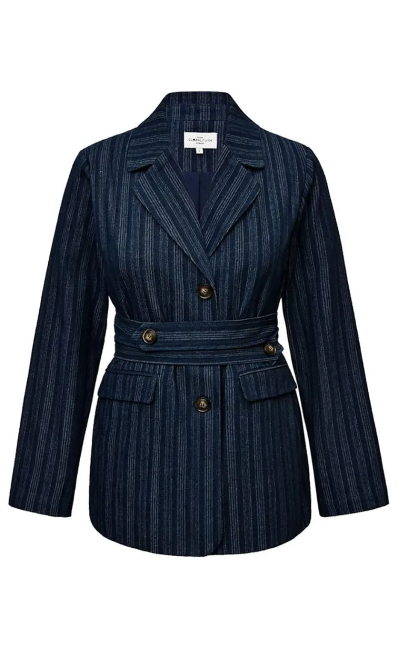 Discount Blazer - Winiea-G - Yullo Stripe Blazere & Indejakker