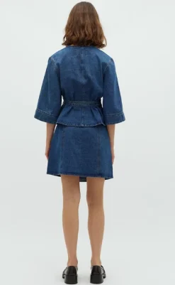 Outlet Bluse - Merie SS - Vintage Blue Wash Bluser