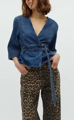 Outlet Bluse - Merie SS - Vintage Blue Wash Bluser