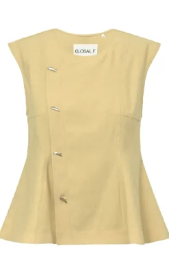 Discount Bluse - Pammi-G - Butter Yellow Melange Bluser